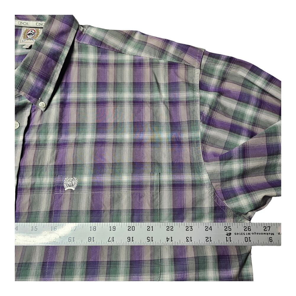 Cinch Shirt Mens Size XL Multicolor Plaid Western Cowboy Long Sleeve Button Down - Picture 4 of 8